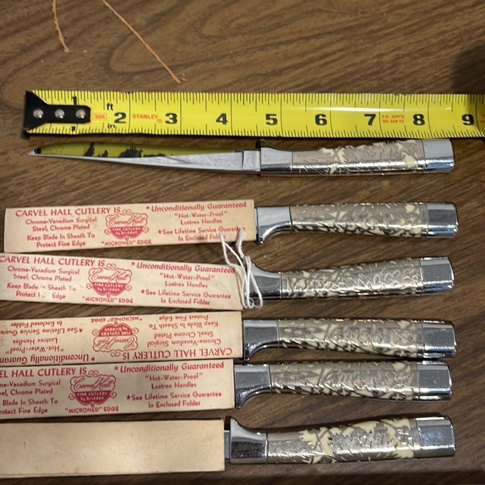 Vintage Modernist Carvel Hall Steak Knife Set/original box